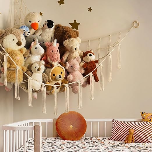 Stuffed Animal Storage Hammock or Net Corner - Large Toy Hammock Net