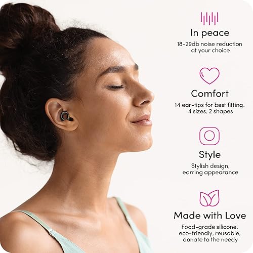 Miniatura 2 de Audree Tapones para los oídos de estilo para reducción de ruido, tapones reutilizables de alta fidelidad para conciertos, músicos, motocicletas,
