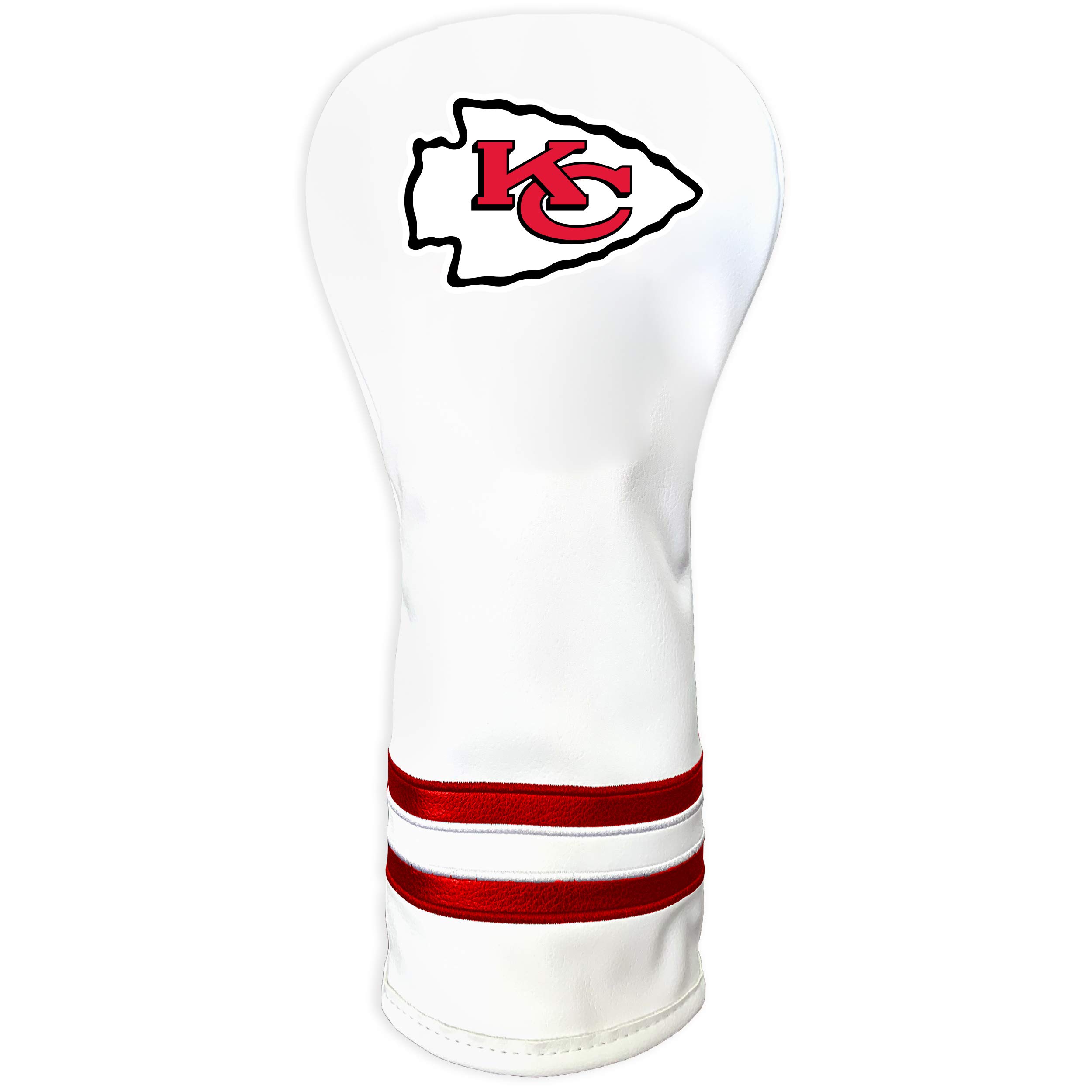 Team Golf NFL Kansas City Chiefs White Vintage Fairway Head Cover White Vintage Fairway Golf Club Headcover, Form Fitting Design, Retro Design