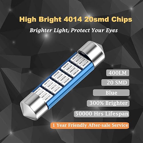 Miniatura 9 de XINYANG 2 bombillas LED DE3175 Festoon de 1.220 in, 1.22 pulgadas, Canbus, sin error, bombilla LED extremadamente brillante 12SMD 4014 Chipsets