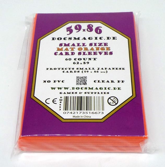 Foto 5 de 5 de docsmagic.de 4 x 60 Mat Orange Card Sleeves Small Size 62 x 89 - Mini Fundas - YGO
