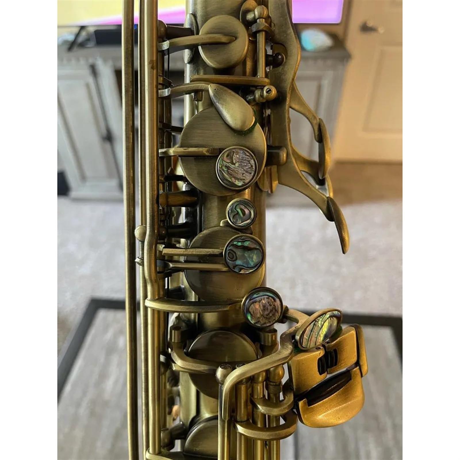Antyczna Symulacja Bb Saksofon Tenorowy Saksofon Mosiężny Korpus Podwójne Klawisze Instrument Dęty Drewniany Z Futerałem Do Przenoszenia Sax Paski Na Szyję profesjonalny Saksofon