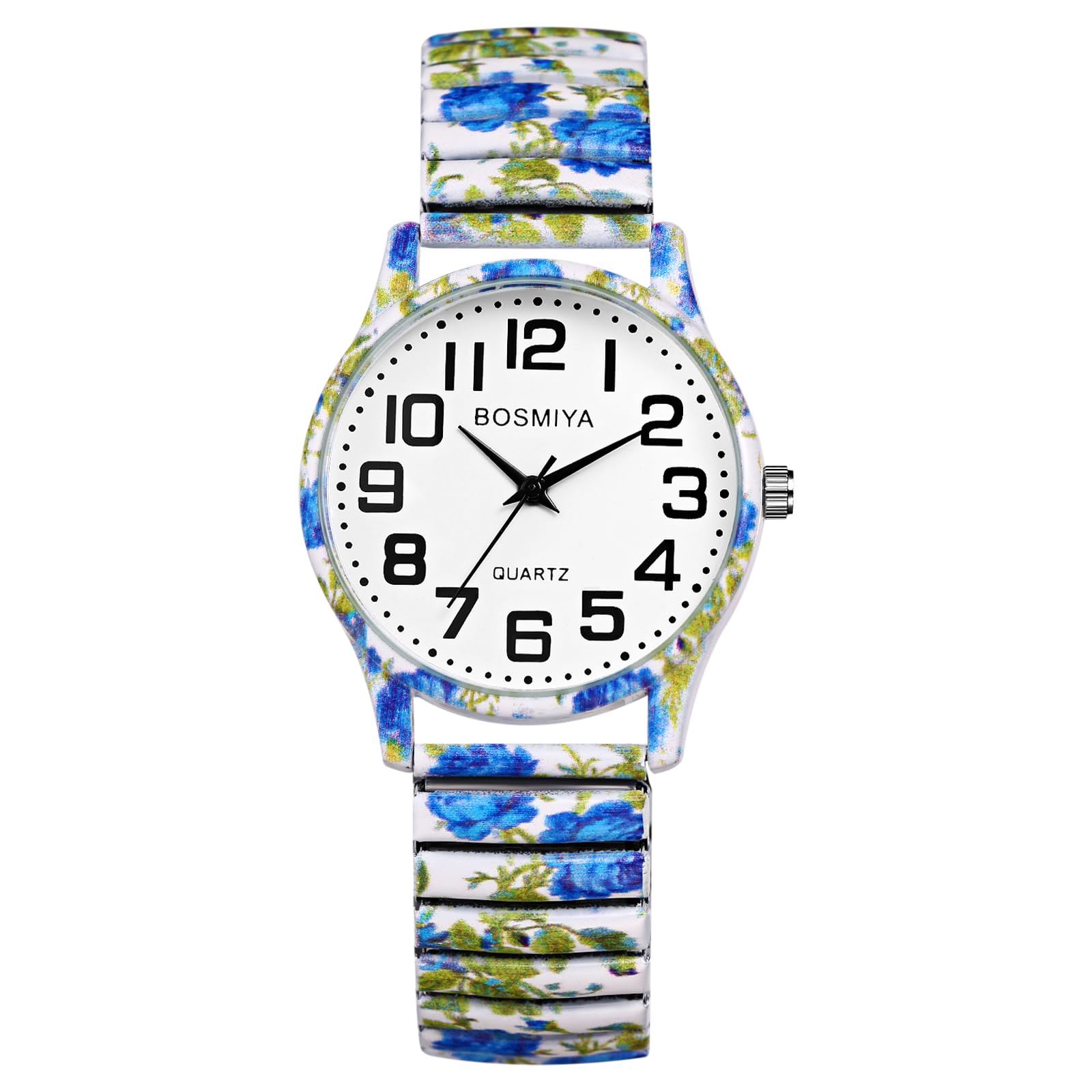 Avaner Uhren Damen Bohemian Stil: Stretchband Armbanduhr mit Großen Arabischen Ziffern Elastische Analog Quarzuhr Leicht Ablesbare Uhr für Frauen Mädchen