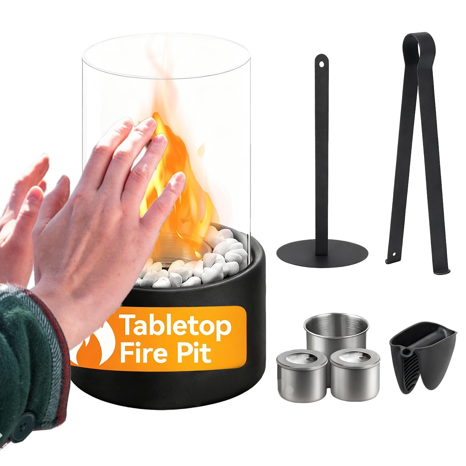 Tisch Kamin Mini Ofen aus Metall Dekorativer für Innenräume Wohnung Terrasse