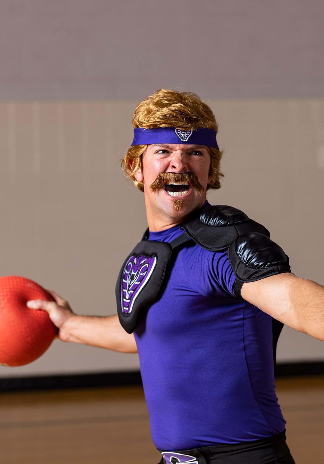 Adult Dodgeball Purple Cobras Costume, Men's Average Joe's Purple Cobra Dodgeball Uniform