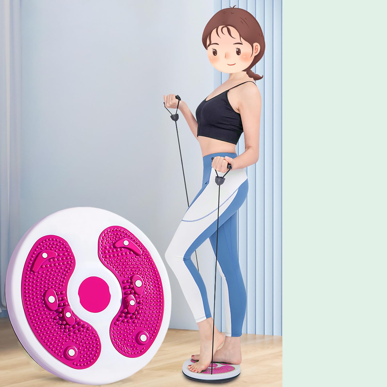 Esercizio Vita Torsione Disco - Rosa 1pc Twister Board Corpo Caviglia Aerobico Piede Fitness Magnete Balance Tavola Wist Board Risparmio Di Spazio E Facile Da Usare Massaggio