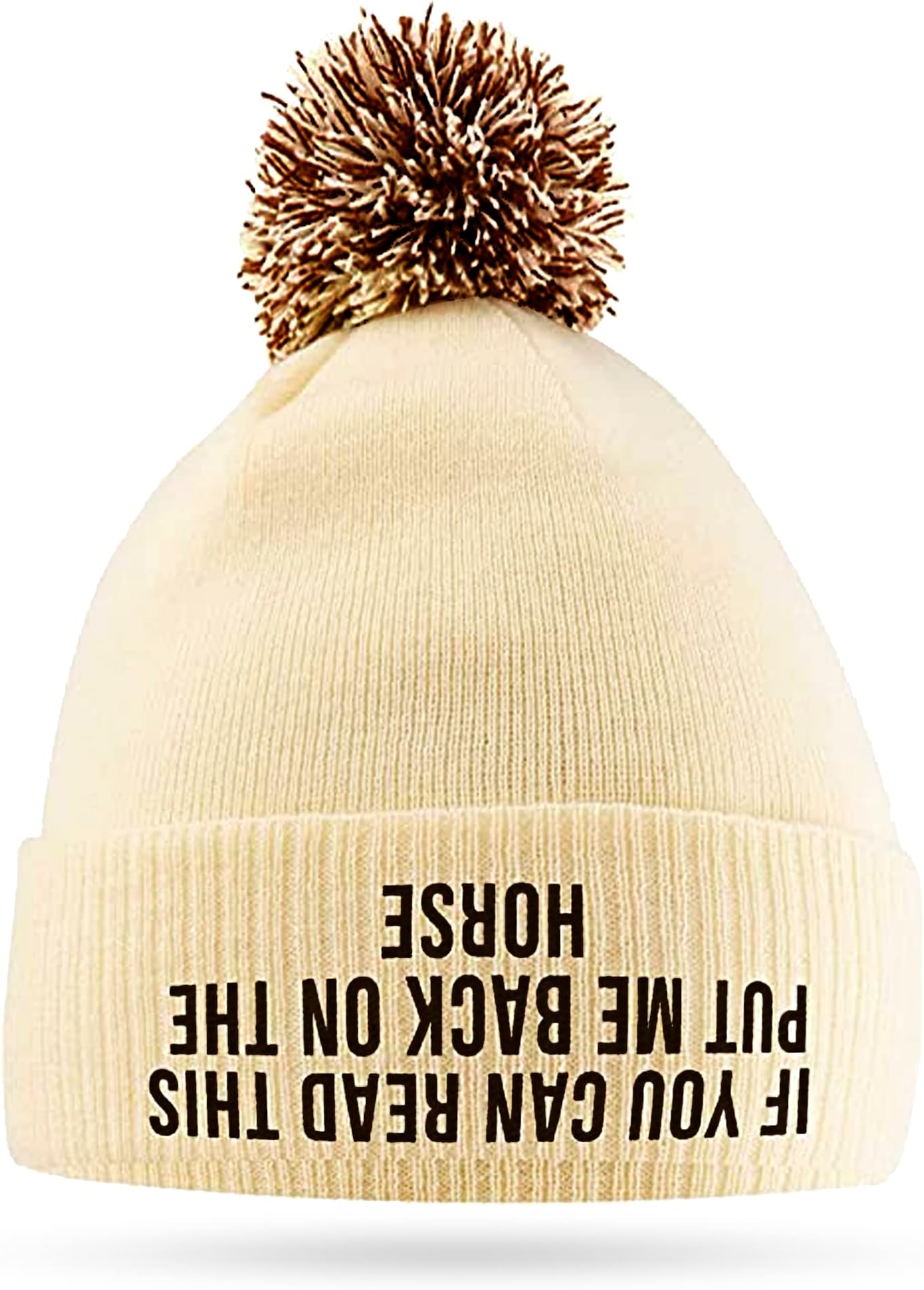 If You Can Read This Put Me Back On The Horse - Cute Bobble Beanie Hat for Girls - Horse Riding Gifts