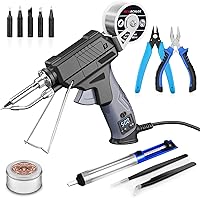NEWACALOX Auto Feed Soldering Iron Kit: LCD Display, ±1°C Precision Temp Control, 13-in-1 Electronics Repair Set with 5 Tips, Wire & Tools