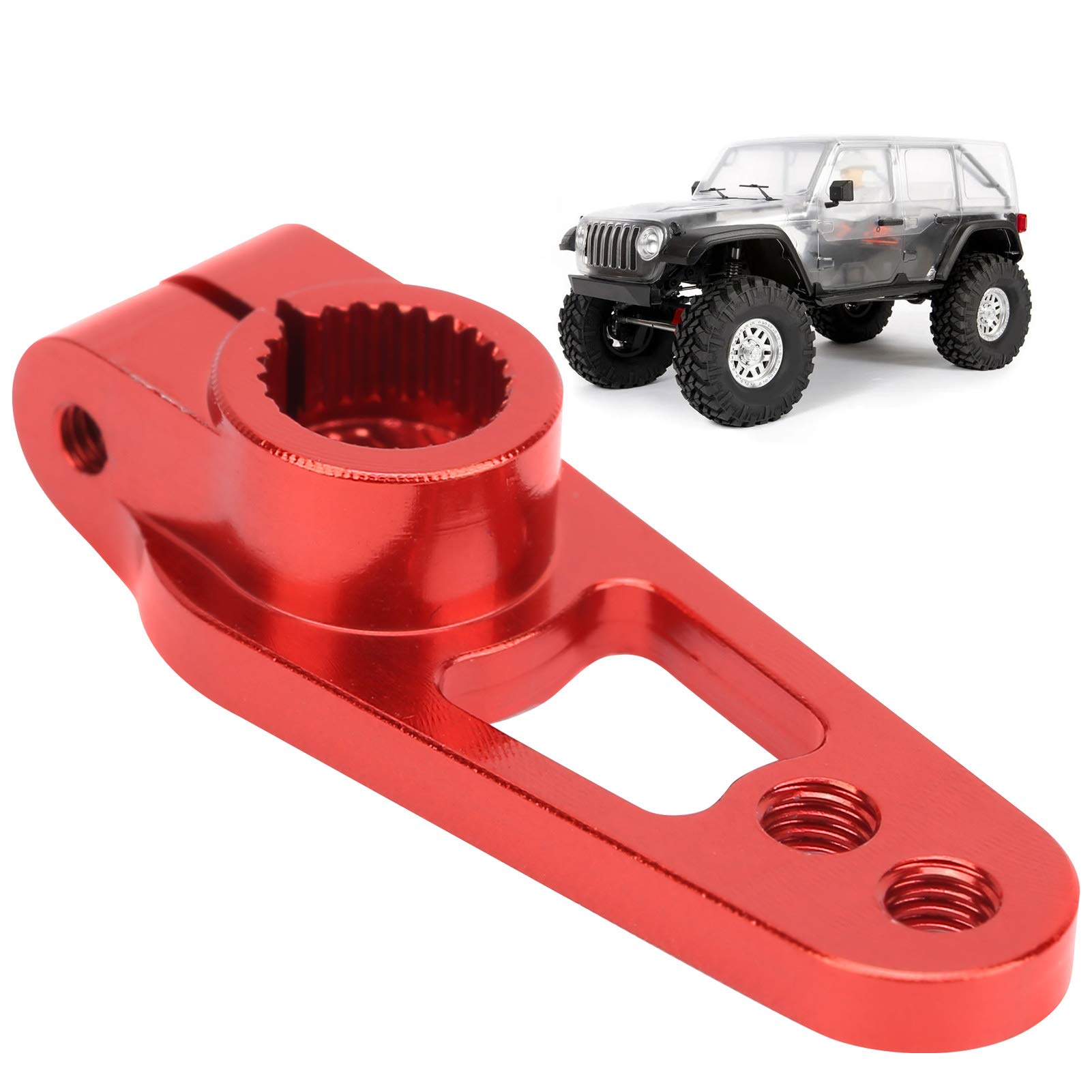 Pilipane Metal 25T Servo Horn, 25 Teeth Steering Arm Compatible with Futaba Savox Power HD Servos Motor Replacement, Steering Gear Arm Servo Arm Accessory Replacement for 1/8 1/10 RC Car (red)