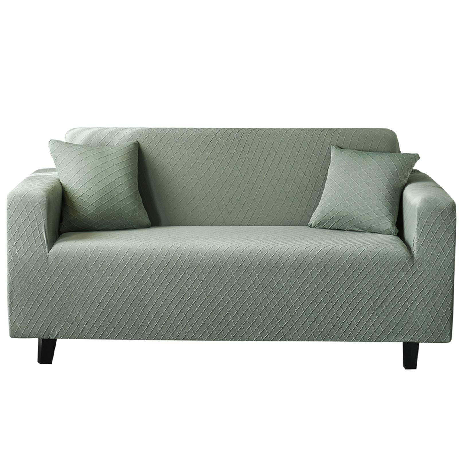 Sofa Überwürfe Jacquard sofabezug Sofa überzug Elastische Stretch Spandex Couchbezug Sofahusse Sofa Abdeckung, Couchhusse Spannbezug für Sofa mit Armlehne (Grün,M)