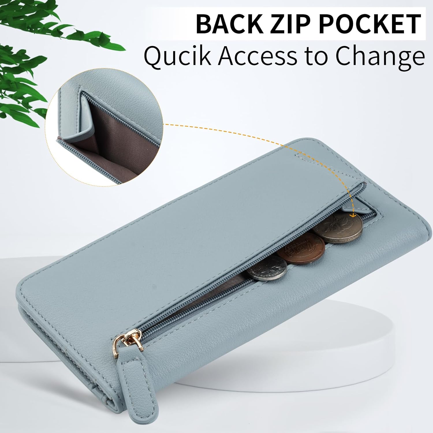 APHISON Wallet Women Ultra Slim Thin Leather Womens Wallet RFID Blocking Credit Card Holder Bifold Clutch Long Ladies Billfold - Image 5