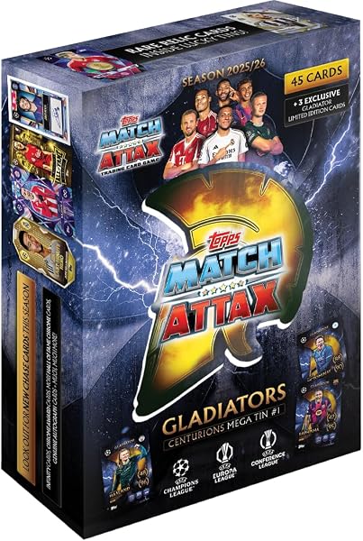 Topps UCC Match Attax 2025/26 - Mega Tin - Centurions - enthält 45 Match Attax-Karten Plus 3 Exklusive Gladiators LE-Karten. - 1