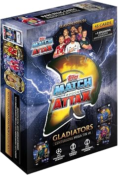 Topps UCC Match Attax 2025/26 - Mega Tin - Centurions - contains 45 Match Attax cards plus 3 exclusive Gladiators LE cards.