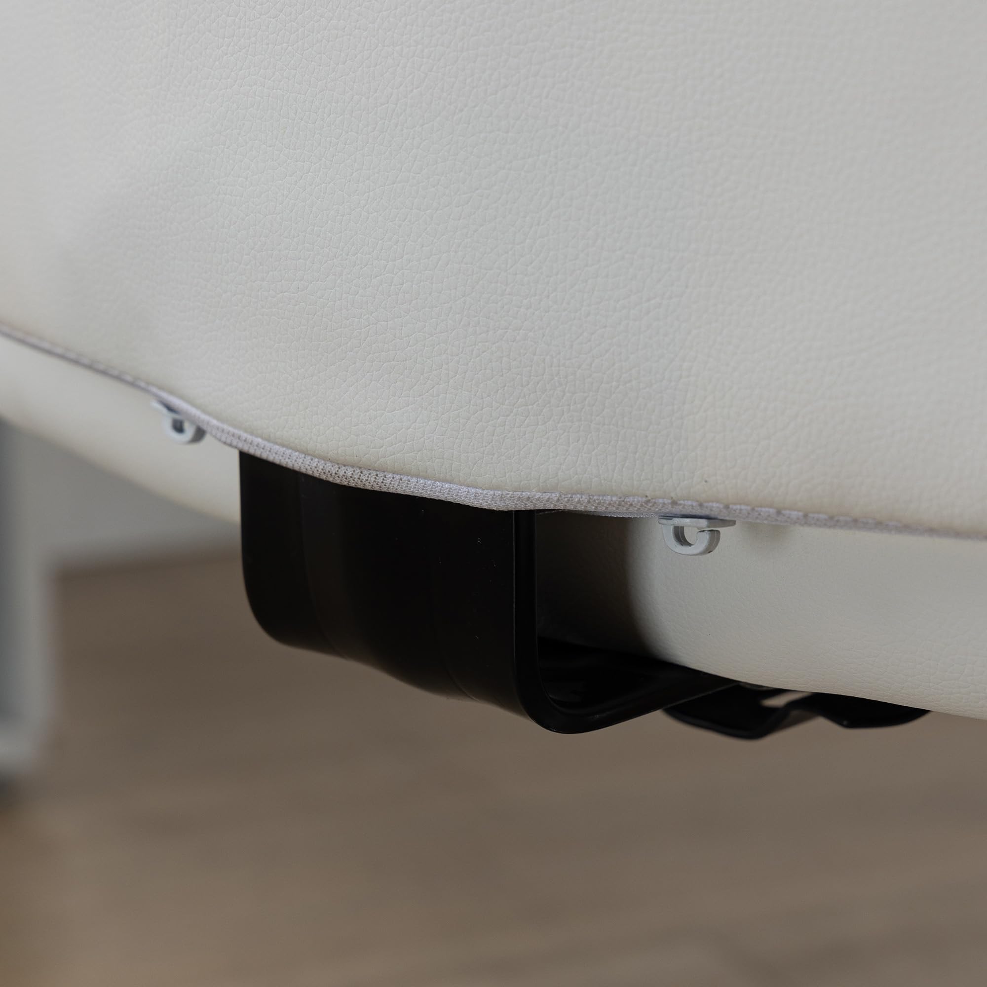 Vinsetto Silla de Oficina sin Brazos Carga 120 kg 45x59x90-100 cm Blanco | Silla de Escritorio Giratorio, Piel Sintética, Altura Ajustable, Estilo Moderno