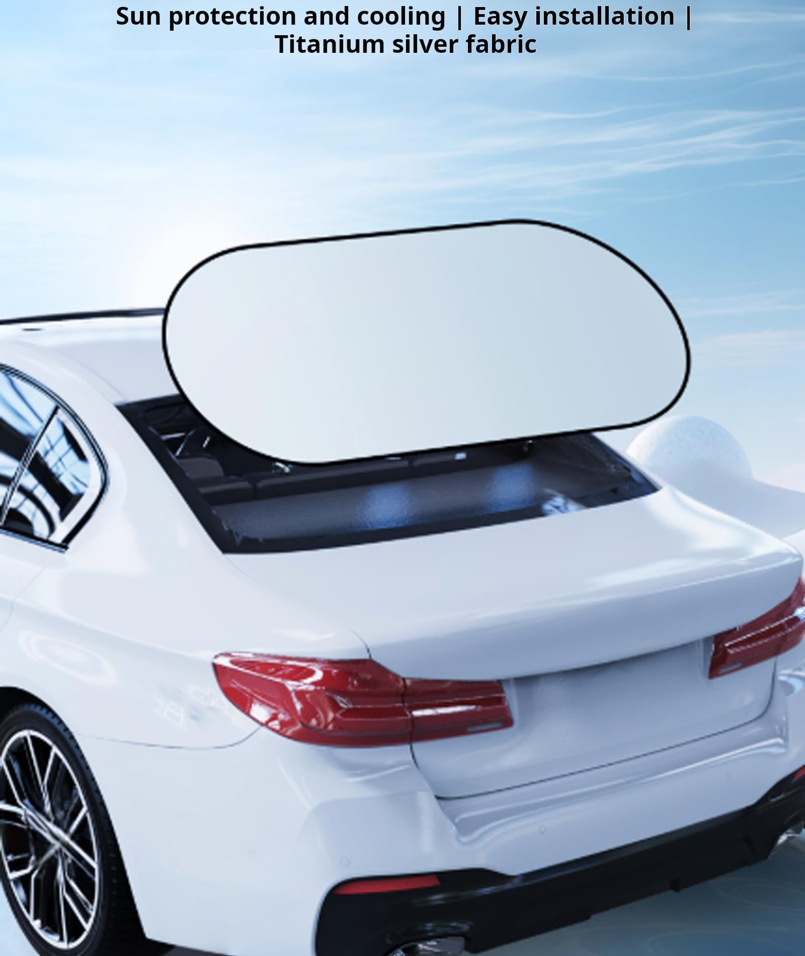 Parasole Auto Lunotto Posteriore per VW Taigo Tiguan Tiguan Allspace Touareg Touran Up!, Protezione Solare Isolamento Calore Termico Tendine Oscuranti Finestrino,Titanium Silver