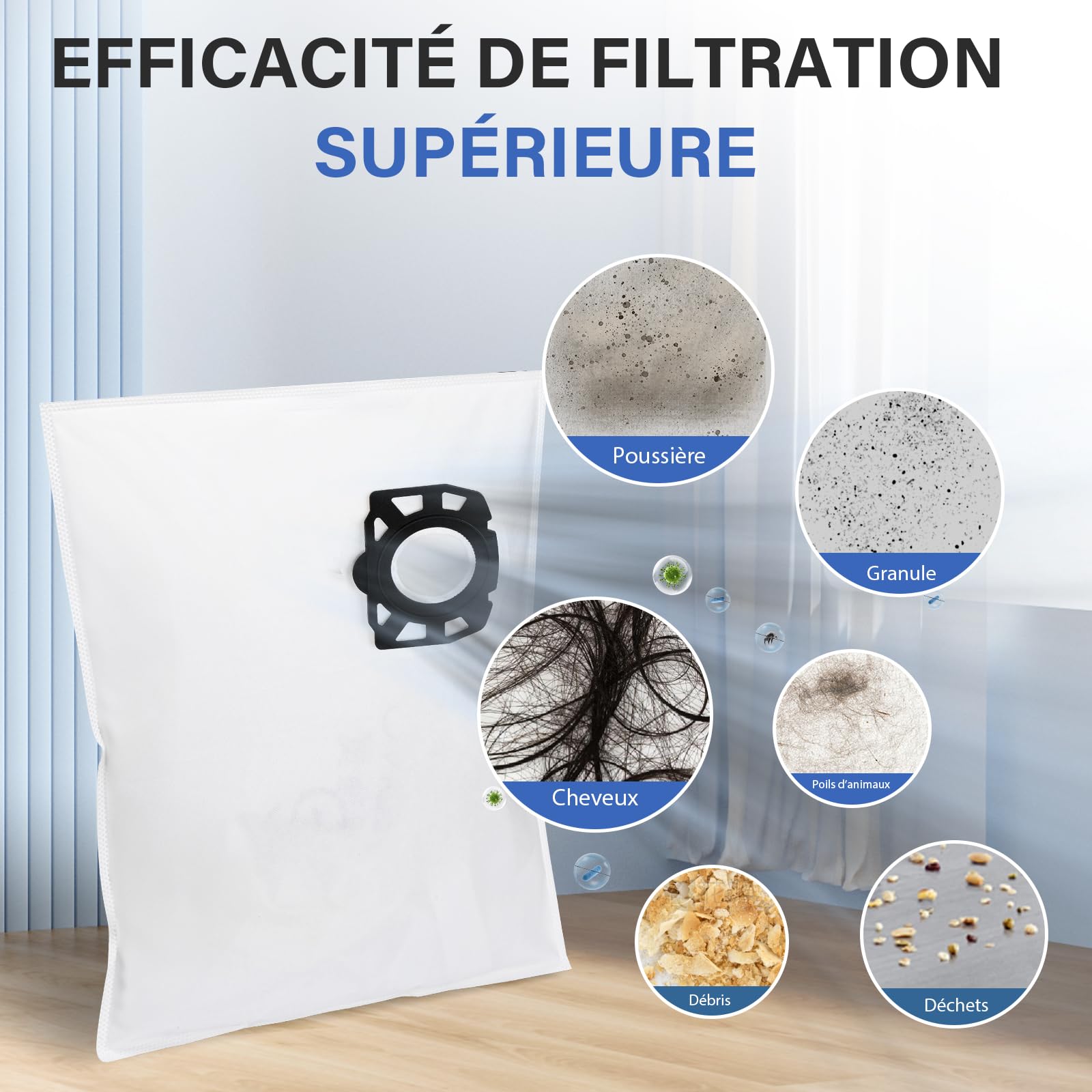 6-11 PEZZI SACCHETTI Per Aspirapolvere Per Kärcher 2.889-154.0 - Foto 3