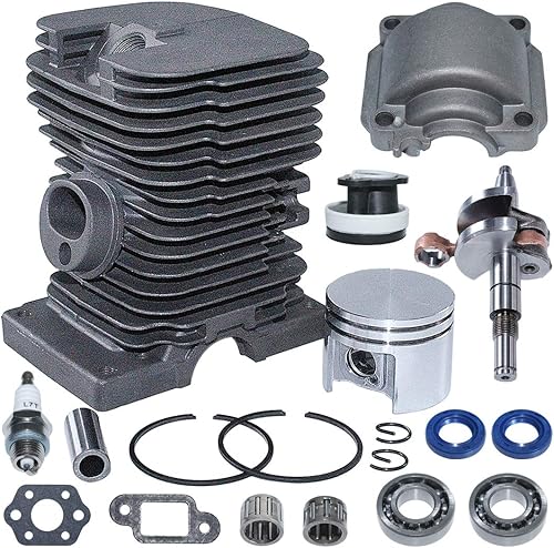 38MM para motosierra Stihl MS170 MS180 018 017 Cilindro del motor Cigüeñal Pistón, Cilindro, Pistón, Pin, Anillos, Circlip, Cojinete de aguja, Sello