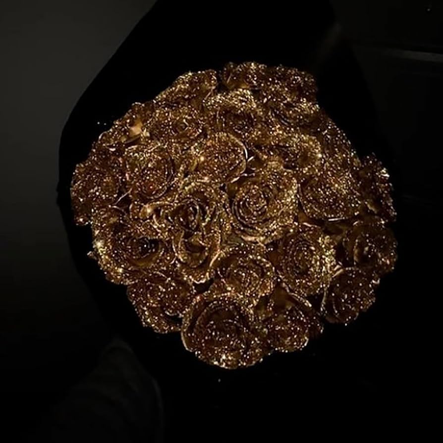 Amazon｜グリッター付きホワイトローズブーケ卒業式、グリッター