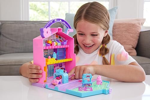 Miniatura 2 de Polly Pocket Pollyville Fresh Market Muñecas y juego de juguete, juguete de comida con 2 micro muñecas, 12 accesorios incluyen coche de juguete y