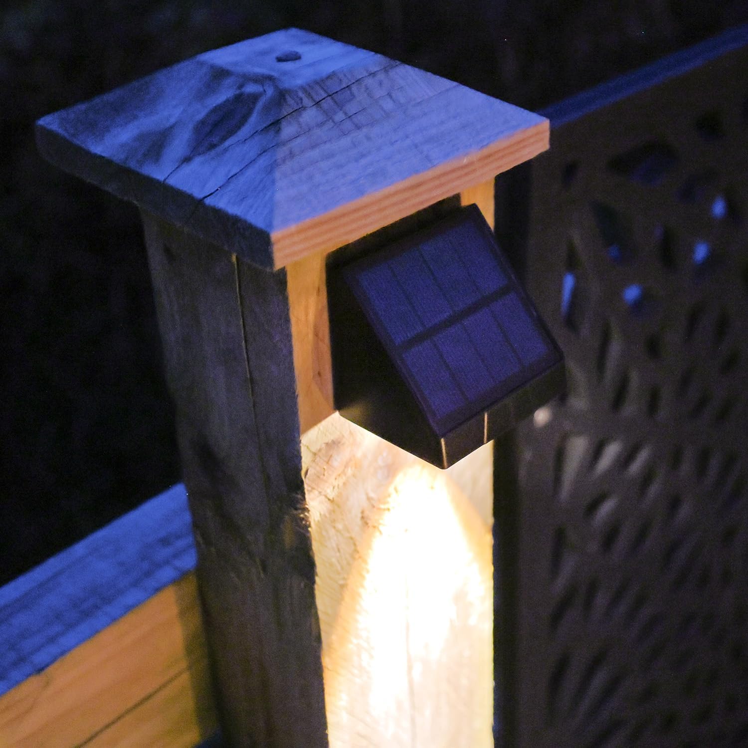 Auraglow Solar Fence, Wall & Post Lights – IP54 Waterproof Garden & Outdoor Downlights - 4 Pack (4 Pack)