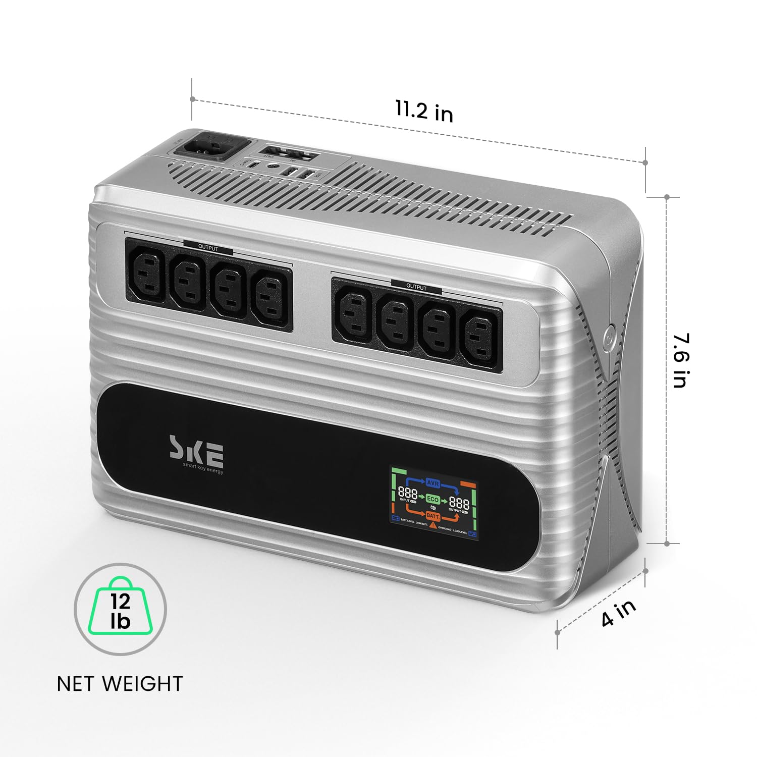SKE 850VA/480W UPS Gruppo di Continuità per PC Router Modem UPS Gruppo Continuità UPS HL850