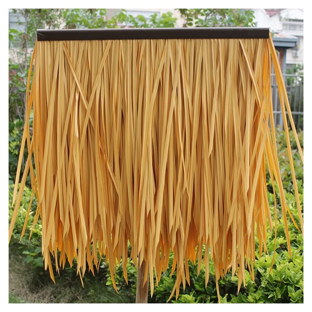 Rouleau de chaume artificiel en plastique jaune imitation paille pour toit et décoration