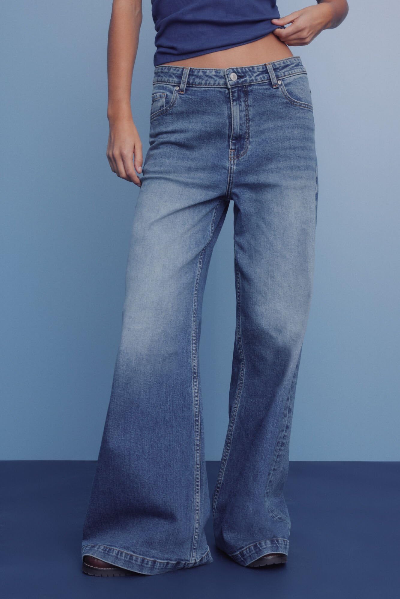 SPRINGFIELD Wide Leg Comfort High Rise Trousers - Jeans Mujer