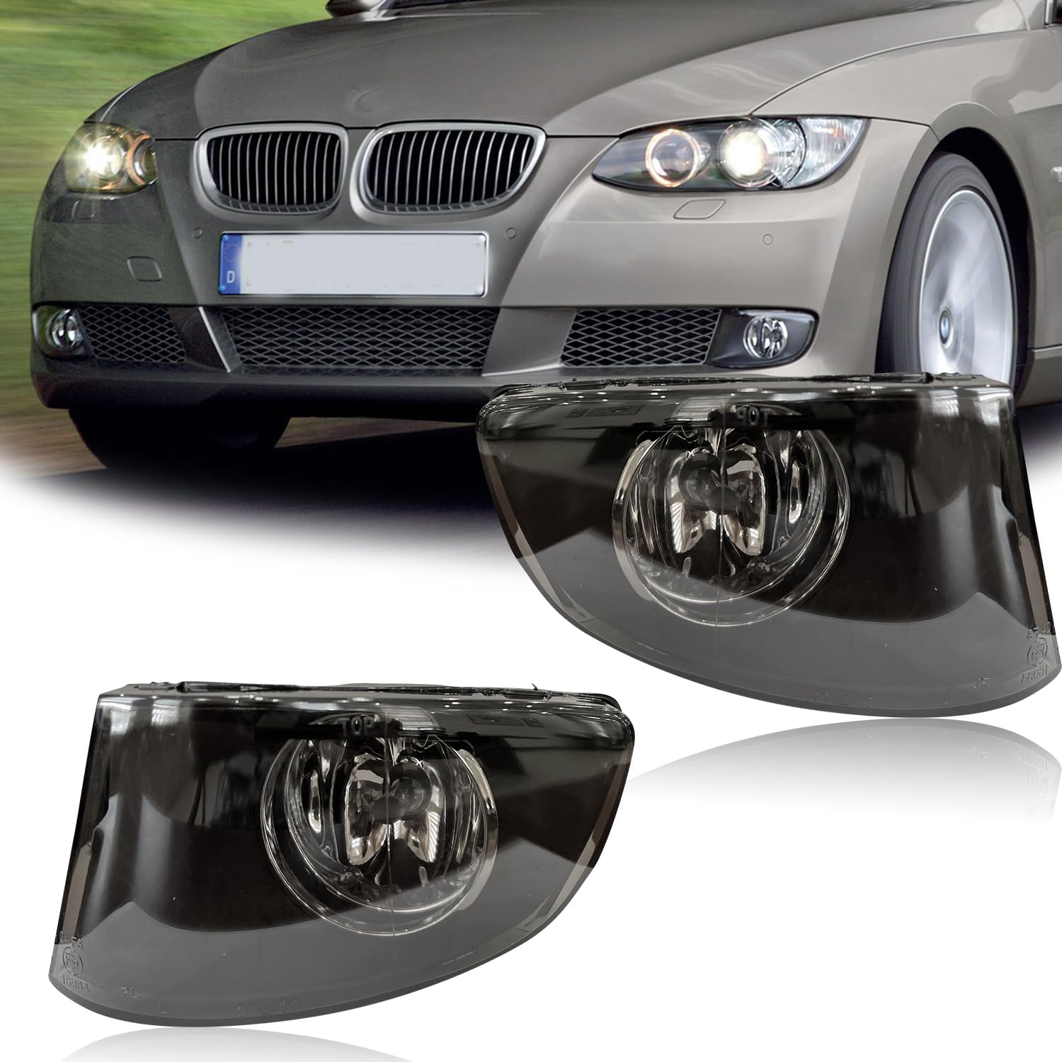 Fog Lights for 2007-2013 3 Series E92 E93 328i 328xi 335i 335is 335xi All for Convertible Coupe only OEM Style 2pcs w/H8 Smoke