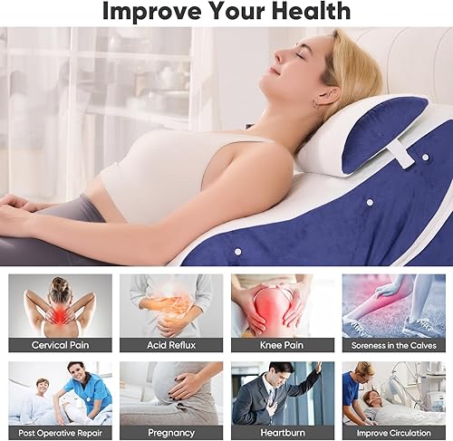 Miniatura 5 de Juego de 4 almohadas de cuña para después de la cirugía, juego de almohadas ortopédicas de espuma viscoelástica, cama ajustable para dormir, alivio