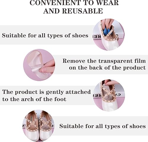 Miniatura 4 de Correct-Position Plantillas para zapatos con soporte de arco, 6 pares para pies planos, alivia el dolor, proporciona apoyo adicional. Adecuado para