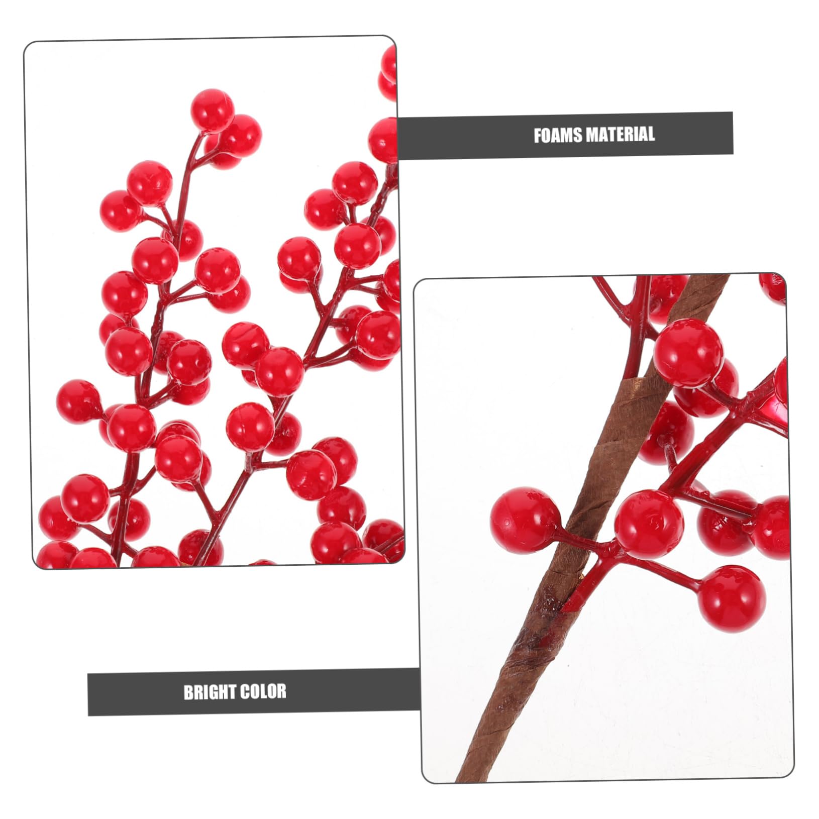 Ramo De Bayas Artificiales Rojas 6 Piezas Tallos De Baya Falsos Espuma Decoración Navideña para Bodas y Fiestas Hogar y Jarrón