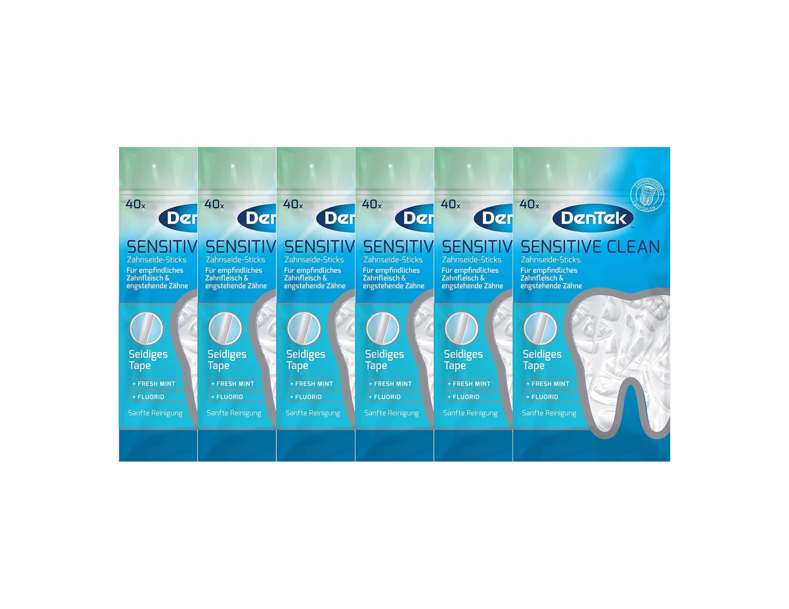6 x DenTeK Sensitive Clean patyczki z nicią dentystyczną