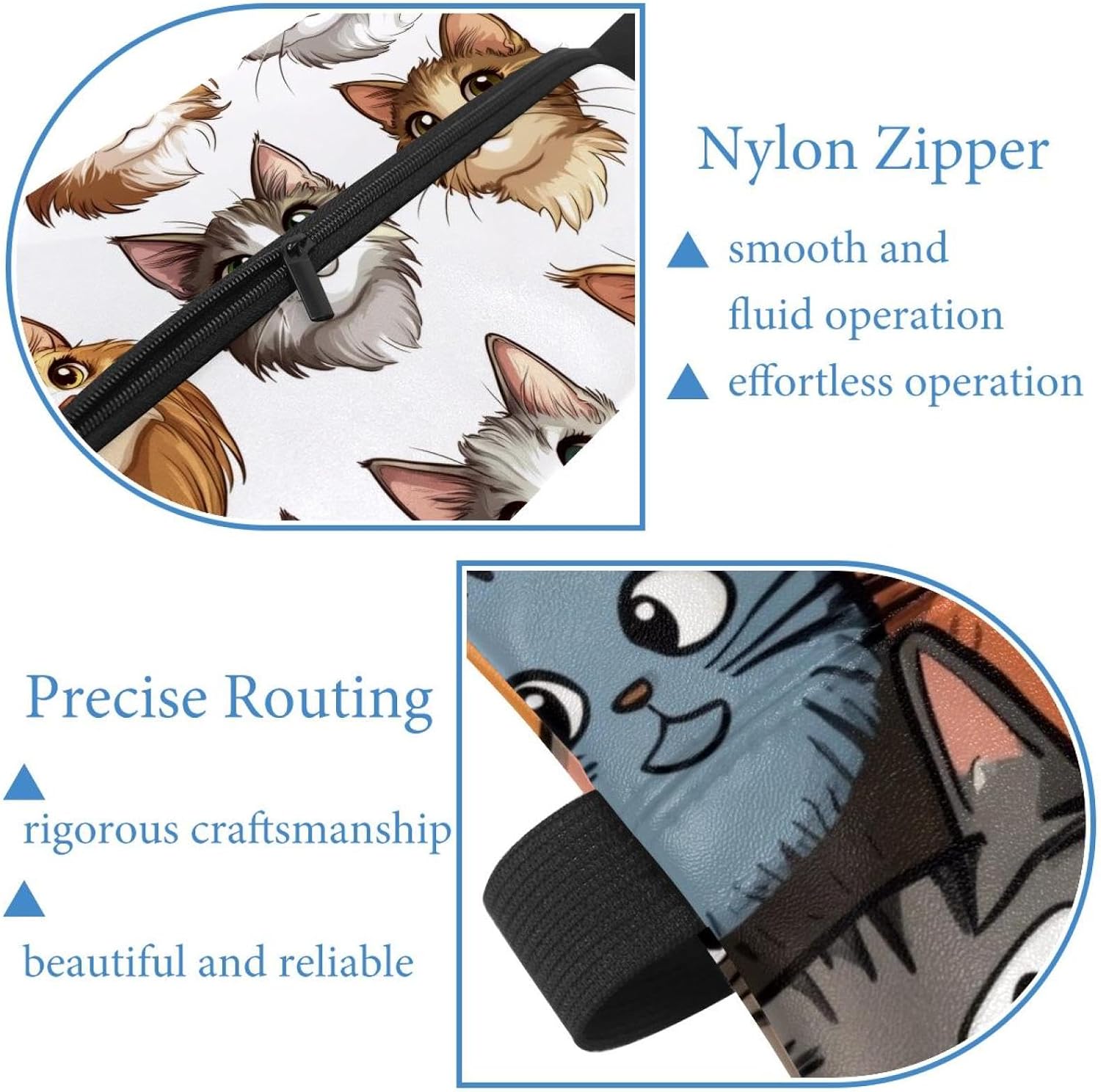 2 Pieces Tissues Purse Pocket Car Tissue Box Holder, Reusable Travel Car Visor Tissue Pouch Zipper Tissue Case for Vehicle Paper Storage (Cats Face Printing) image 5