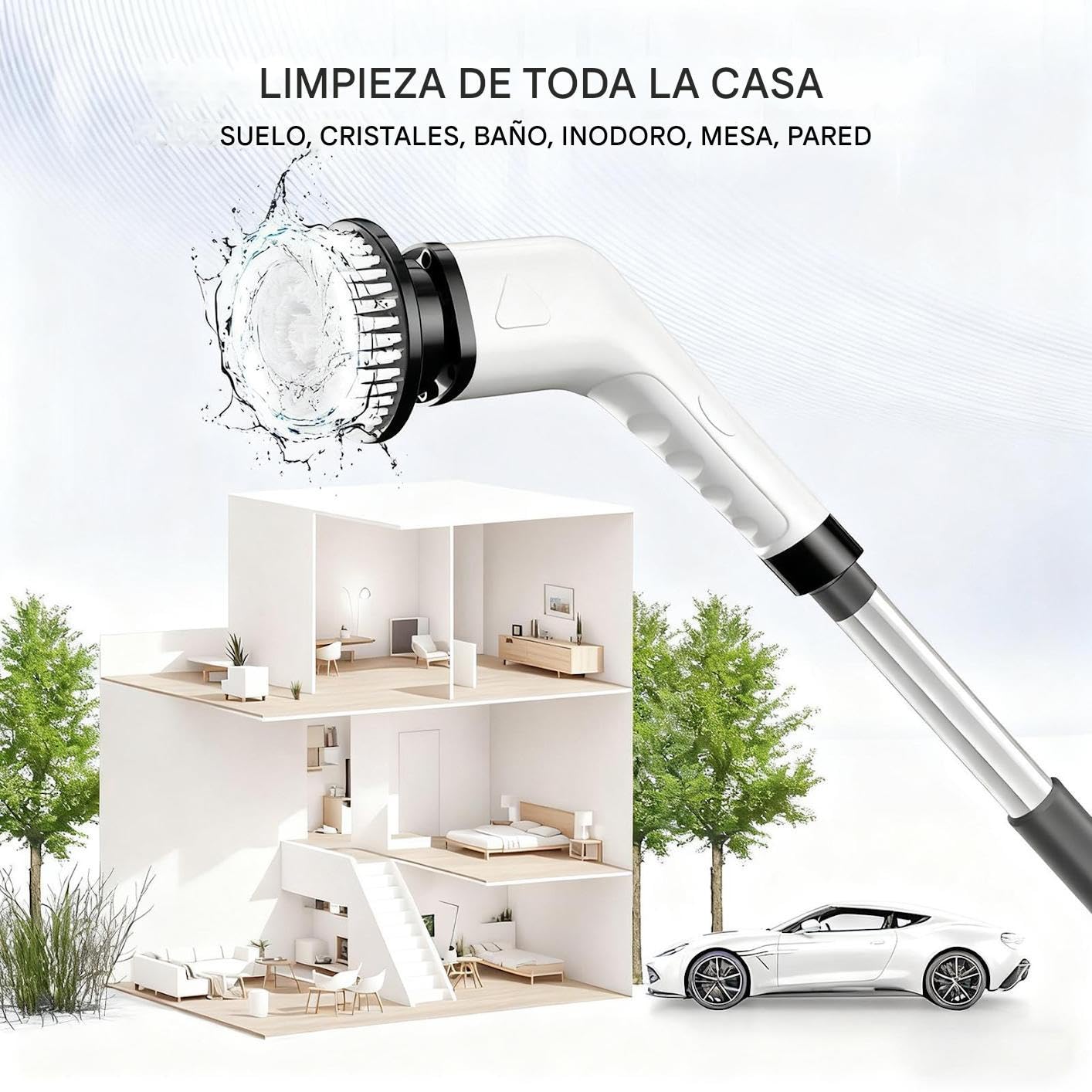 Cepillo Inalámbrico Herramienta Giratoria Impermeable | Cepillo Eléctrico Para Ducha Para Hogar Azulejos Ducha Fregaderos De Cocina Bañeras Juntas De Azulejos Y Muebles De Exterior