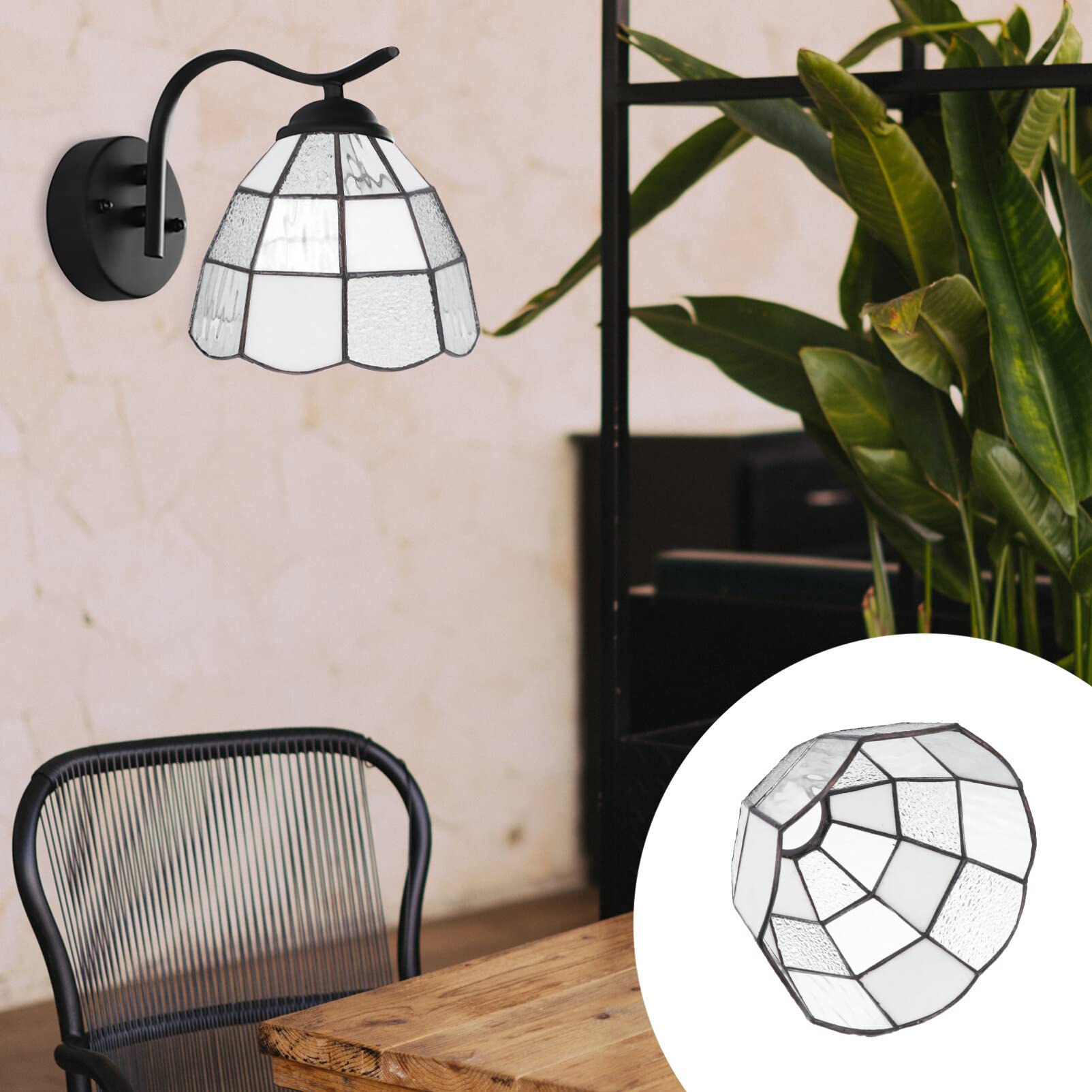 Pantalla de repuesto para lámpara industrial, estilo bohemio, pantalla de vidrio vintage para dormitorio, sala de estar, casa de campo, oficina 7