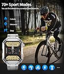 Smartwatch militaire pour les hommes,1.91" HD Affichage / 500mAh Batterie,Fitness Watch avec 3 Des paillettes,100+ Modes sportifs,IP68 Imperméable,Compatible avec Android & iOS, argent