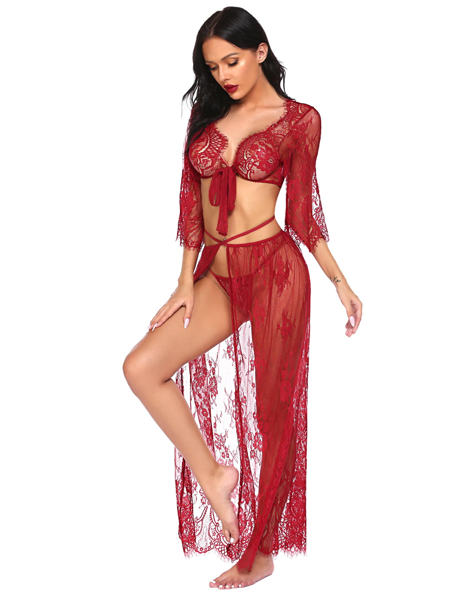 GuSo Shopee Women Girl Sexy Net Croptop Non Wired Top with Skirt Midi Hot Panty Babydoll for Women | Everyday, Special Occasion Regular Full Coverage Ladies Top, Skirt and Panty Lingerie Set