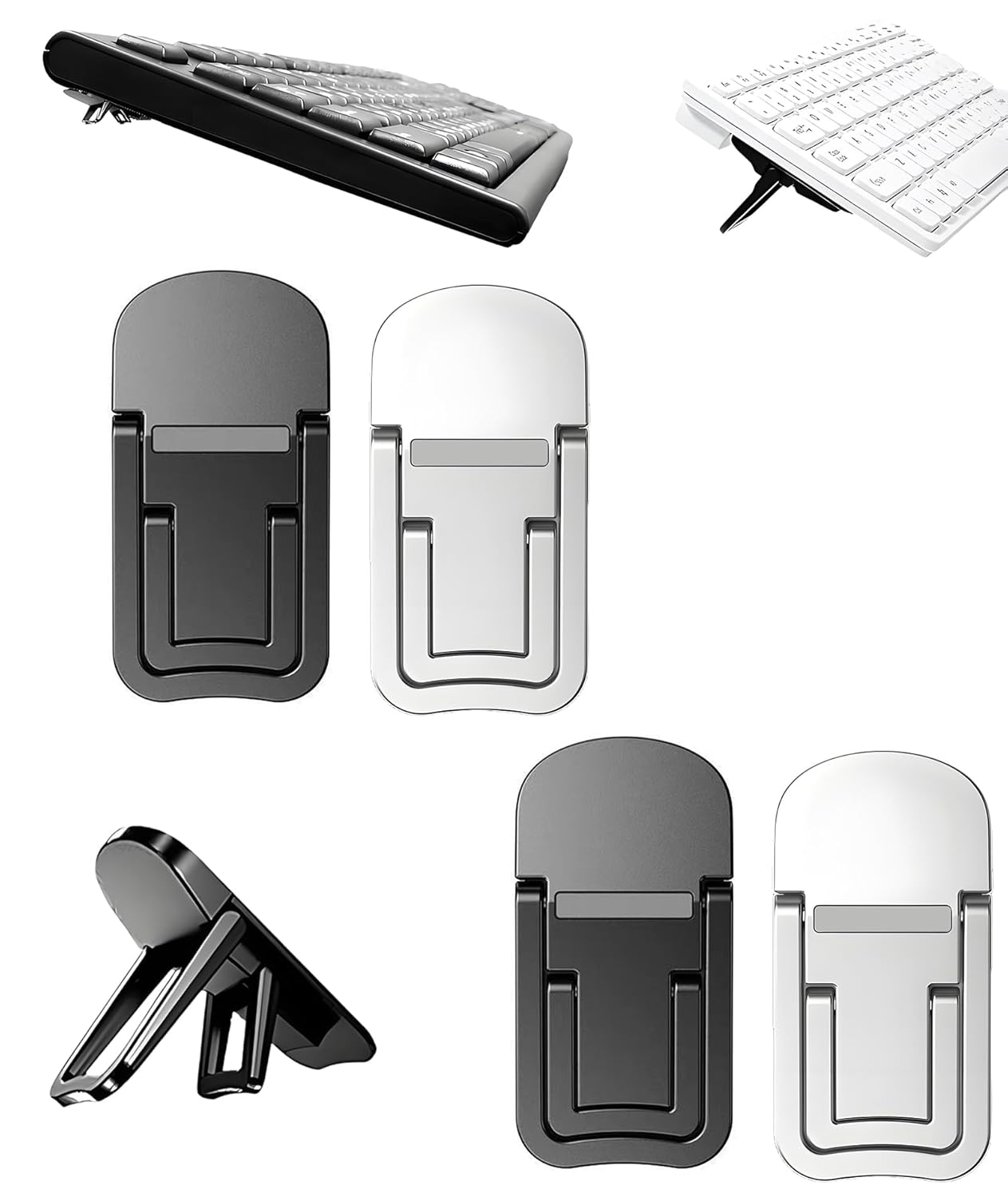 4 PCS Portable Keyboard Riser, Notebook Invisible Stand, Bracket Mini Portable Heightened Cooling Stand, for Laptop Durable Computer Tablets Adjustable Foldable Laptop Feet