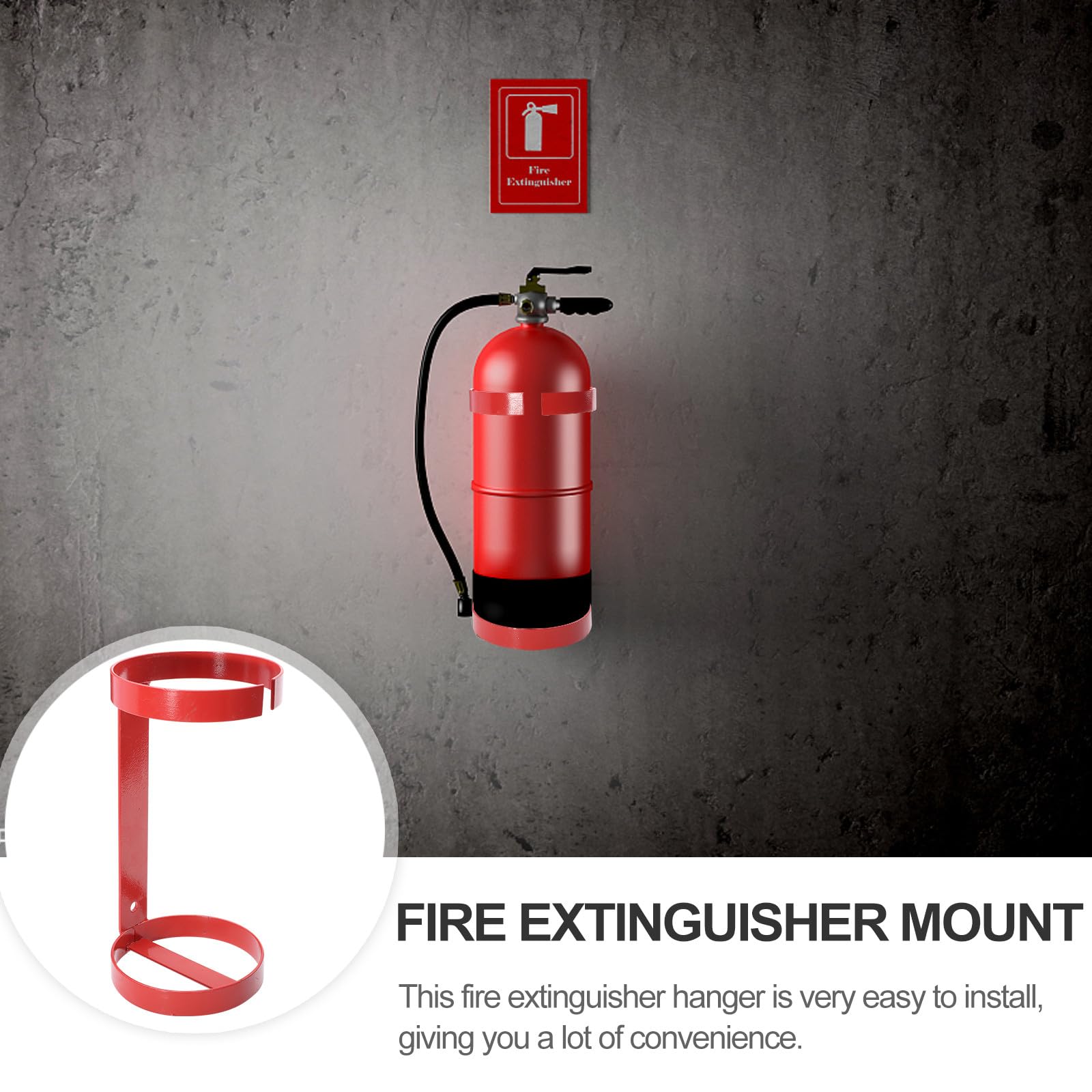 Toddmomy Soporte de Pared para Extintor de Incendios de Hierro 4kg Doble Aro Abierto, Estante Resistente para Extintores, Accesorio Seguro para Protección contra Incendios en Hogar