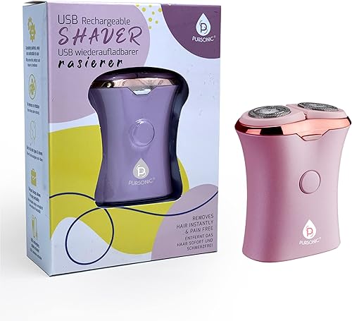Pursonic Afeitadora recargable por USB elimina el cabello al instante y sin dolor diseño perfecto ideal para piernas bikini brazos y tobillos rosa