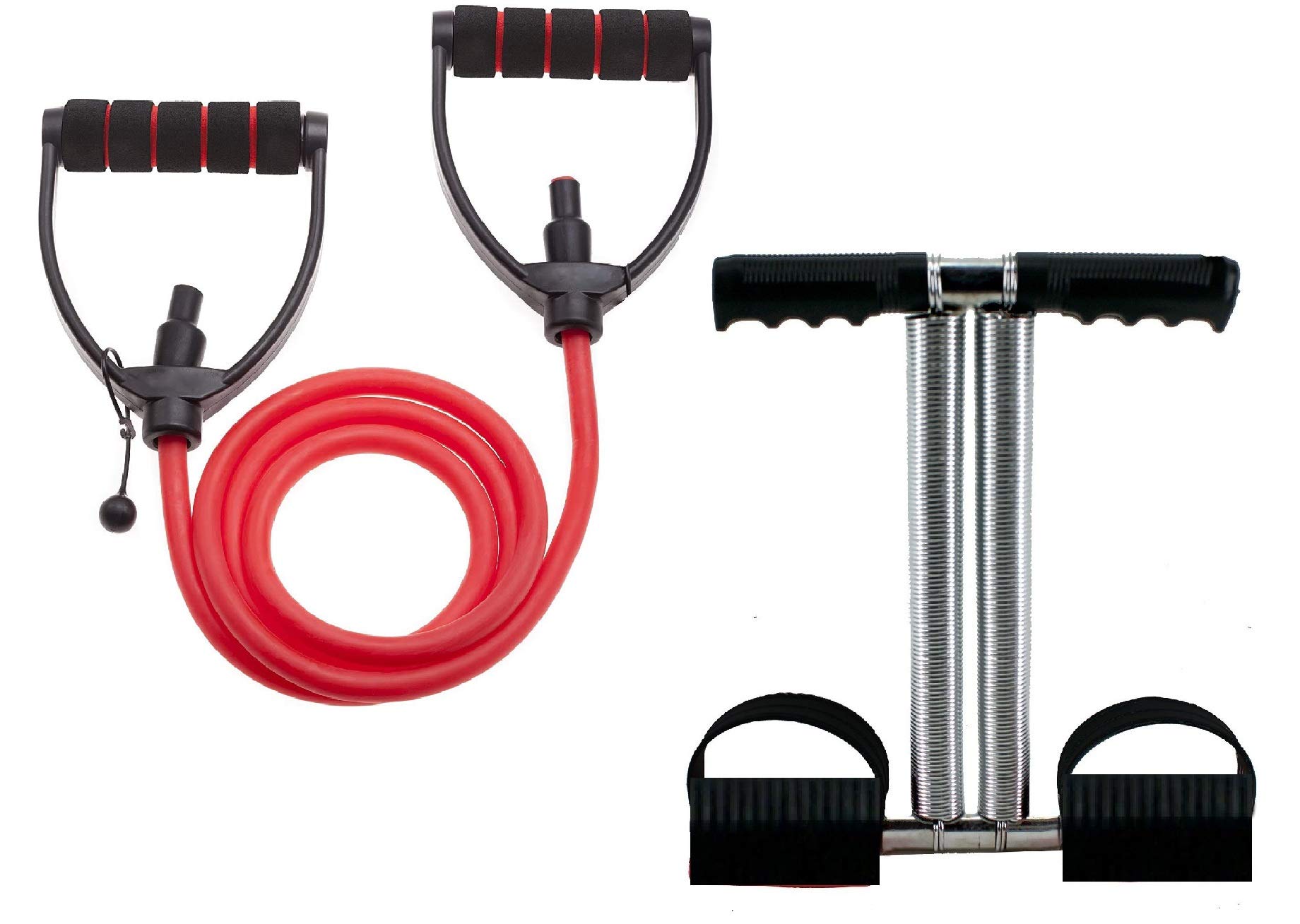 SIDHMART Multicolour Tummy Trimmer and Resistance Band Fitness Exercise Gym Accessories Full Body Stretching Strength Abdominal Core and Chest Abs Exercise Equipment Home Gym 2IN1 Combo Pack