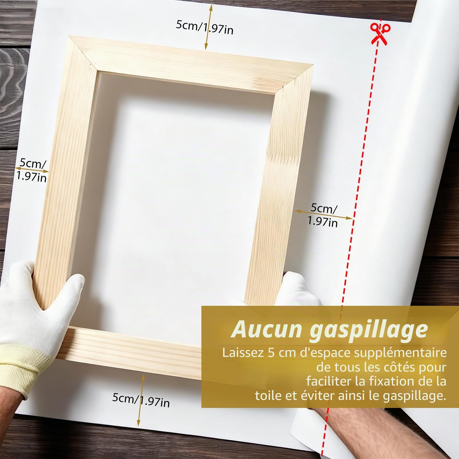 Toile en rouleau 50 cm x 10 m, 100 % coton, 270 g/m², toile à peindre, pré-apprêtée, rouleau de toile au mètre, indéchirable, pour peinture acrylique et peinture à l'huile (51 cm x 10 m)