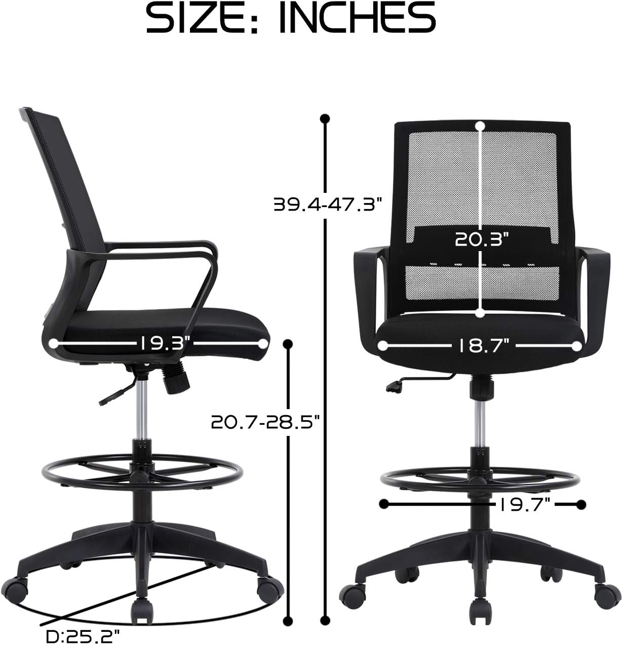 Buy Drafting Chair Tall Office Desk Chair Height Adjustable Chair With Lumbar Support Ergonomic Mid Back Mesh Drafting Chair With Foot Ring For Office Buy Drafting Chair Tall Office Desk Chair Height Adjustable Chair With Lumbar Support Ergonomic Mid Back Mesh Drafting Chair With Foot Ring For Office