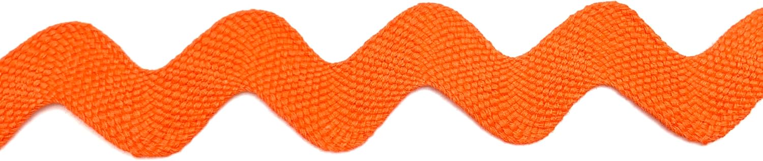 Orange 1-1/8" (28mm) 100% Cotton Super Jumbo RIC Rac – 10 Yards – Colorfast Sewing Trim for Crafts, Costumes & Home Décor | Vintage Cotton