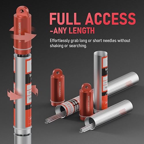 Miniatura 12 de YESWELDER - Electrodo de tungsteno para soldadura TIG, ceriado al 2%, de 1/16 x 7 pulgadas (gris, WC20/EWCe-2), paquete de 10