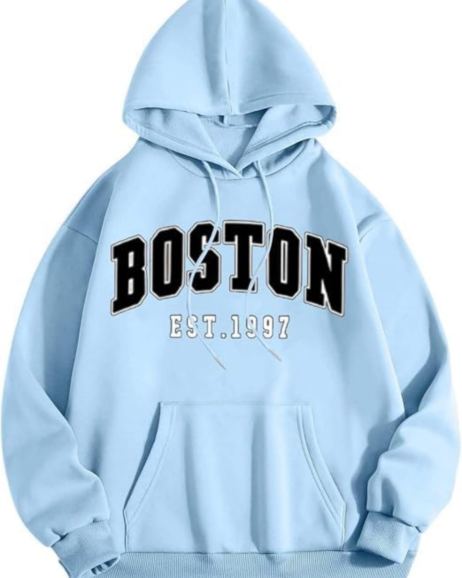 shaira fashion Men's Oversized Hoodie –Graphic Text Boston 1997 Printed Fleece Sweatshirt | Loose Fit Pullover Front Pocket, Casual Wear, Hooded Design-picture-35