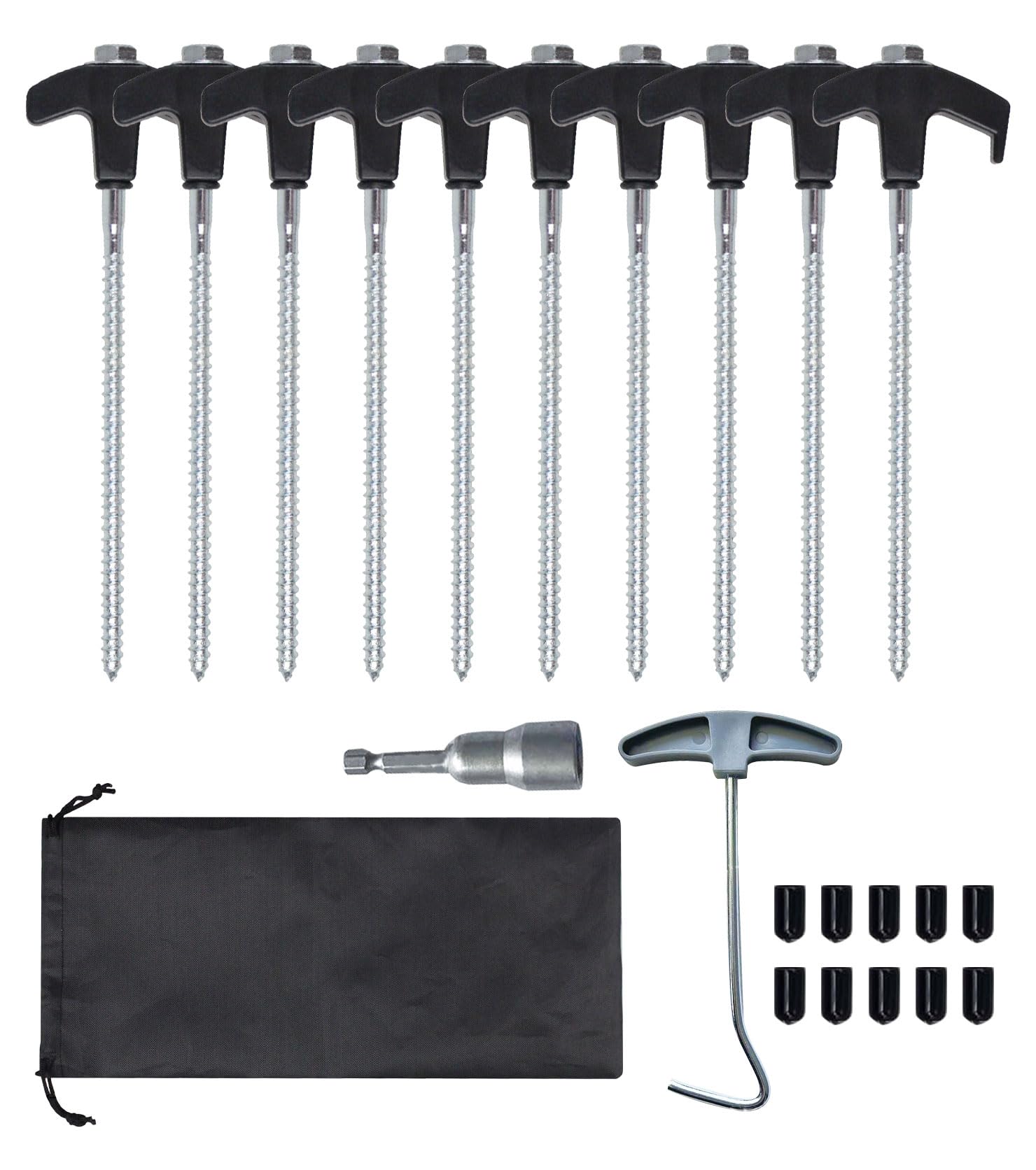 Zeltheringe Mit Gewinde 10-tlg. - Sturmsicher & Einfach Zu Schrauben, 20cm