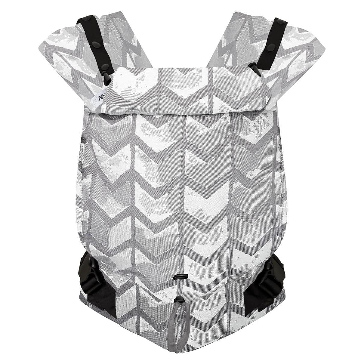 Hoppediz Primeo Babytrage für Neugeborene – Ergonomische Babytrage aus 100% kbA Baumwolle – Bauchtrage, Hüfttrage & Rückentrage – Einfache Babytrage ab Geburt (Amsterdam stone)