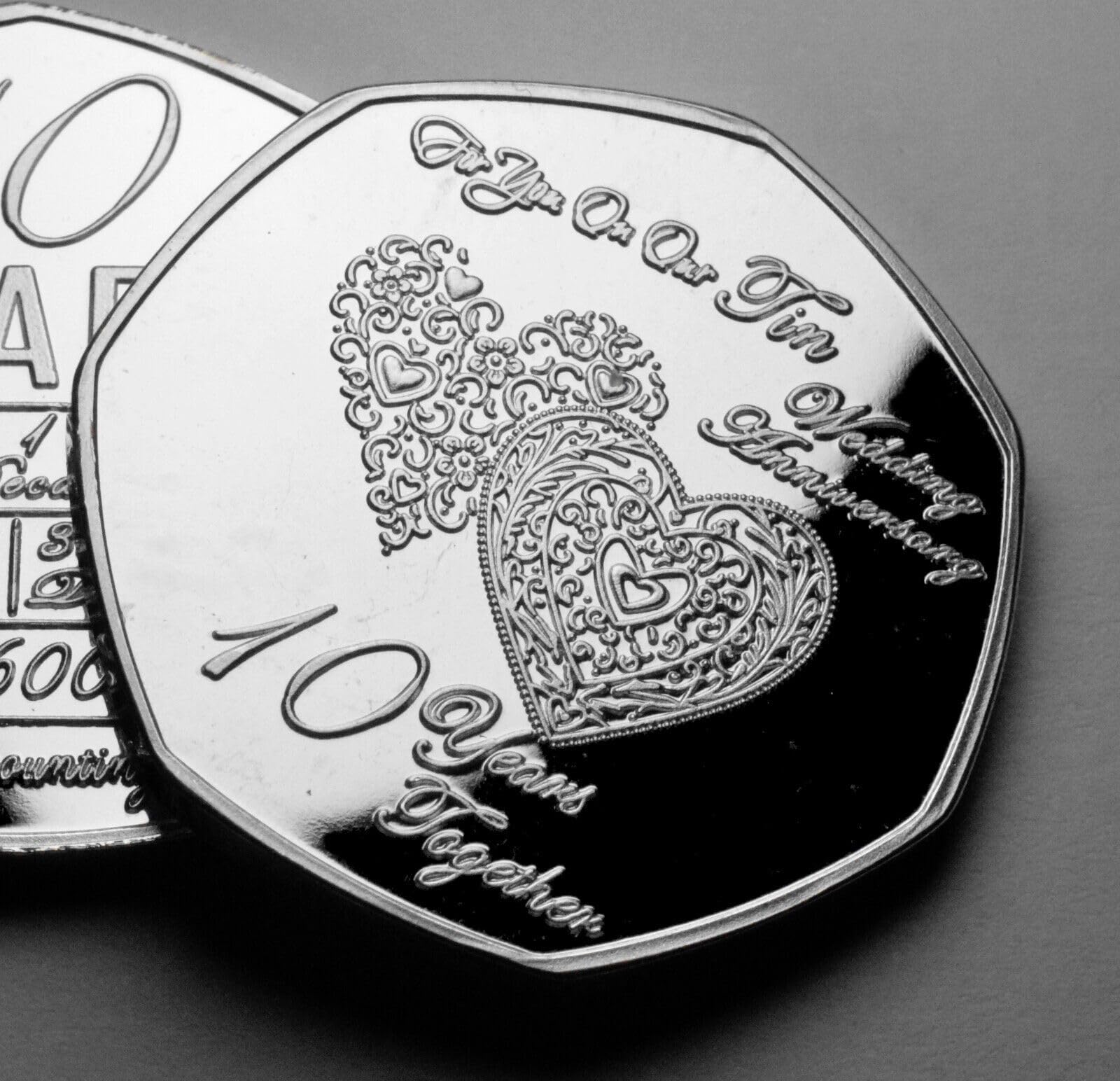 The Commemorative Coin Company Silver For You On Our 10Th Tin Wedding Anniversary Commemorative. Gift/Present. 10 Years