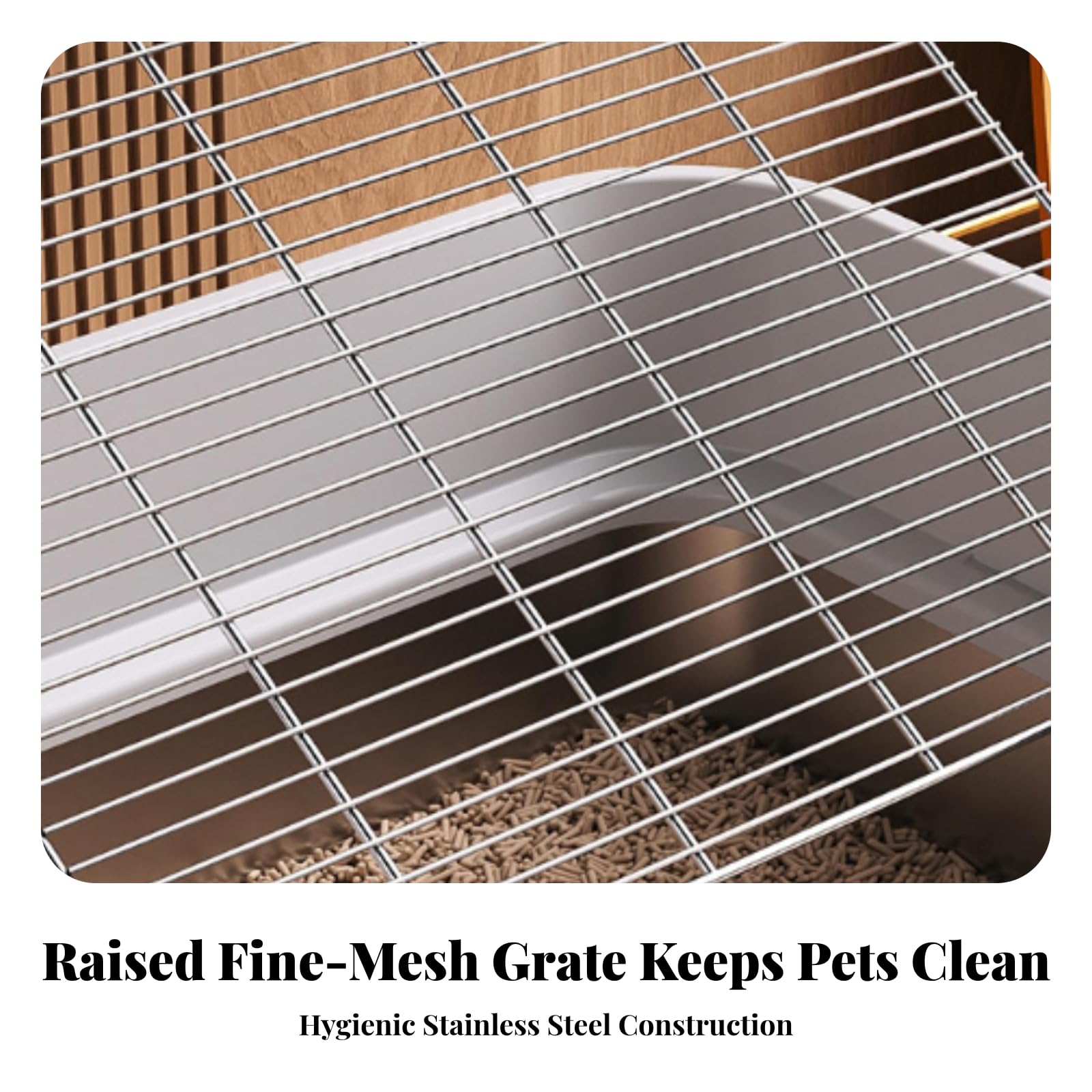 Kaninchen-toilettenwanne mit Doppelschichtigem Design Und Hohem Schutzrand für Hygiene Im Kleintierkäfig für Kaninchen Meerschweinchen Und Frettchen, Hellgrau, Seitlicher Eingang 7 cm
